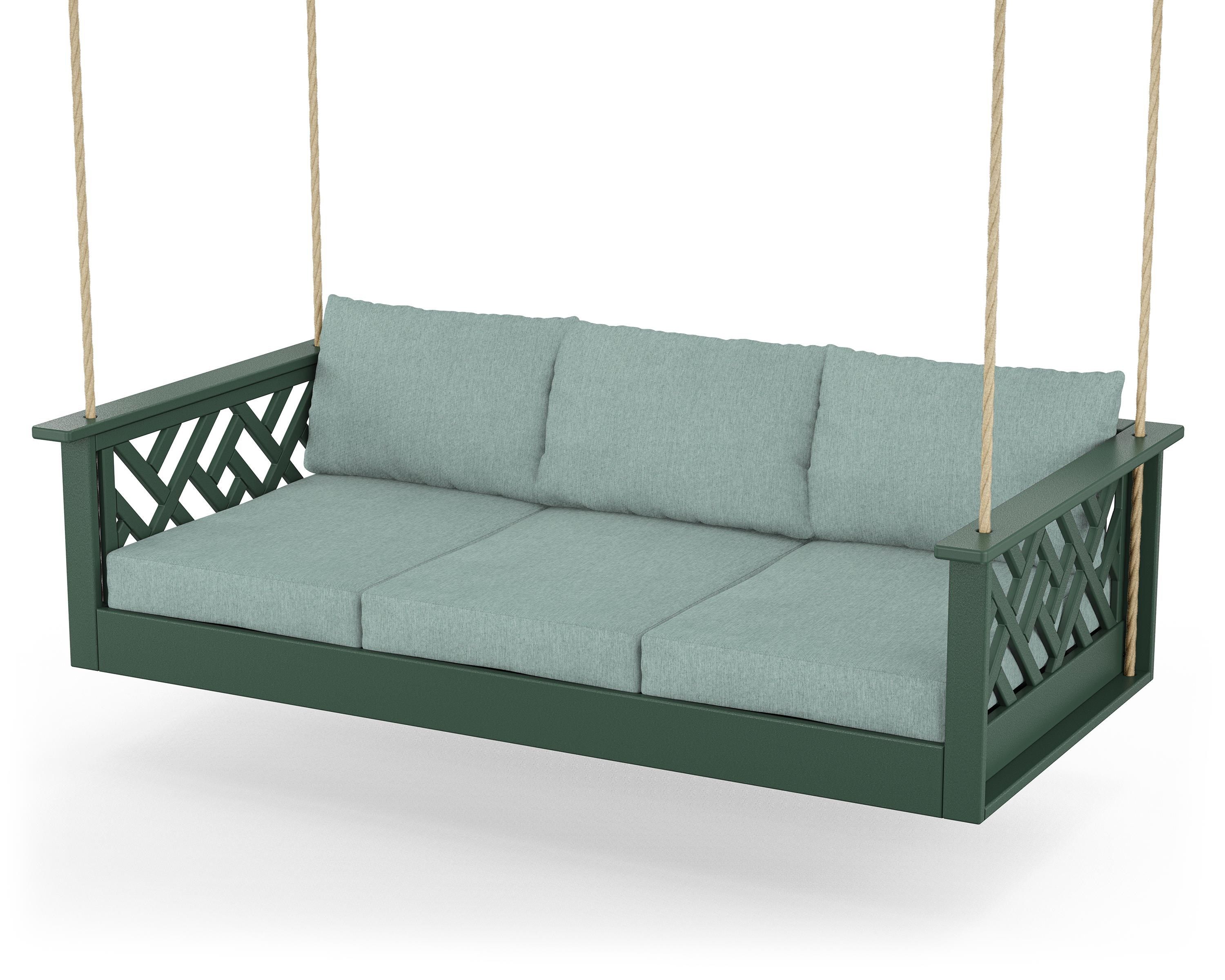 POLYWOOD® Chippendale Daybed Swing in Green / Glacier Spa