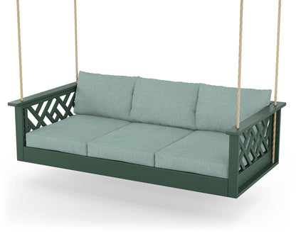 POLYWOOD® Chippendale Daybed Swing in Green / Glacier Spa