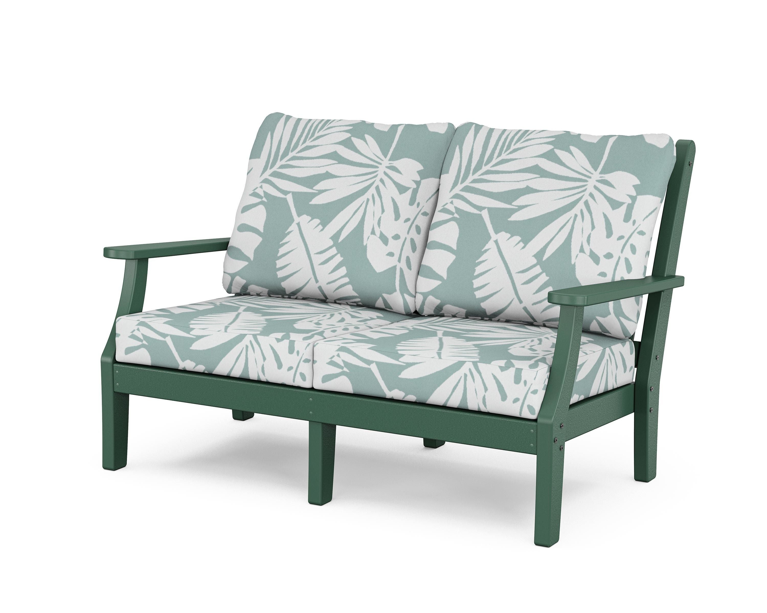 Country Living Wovendale Deep Seating Loveseat in Green / Leaf Glacier Spa