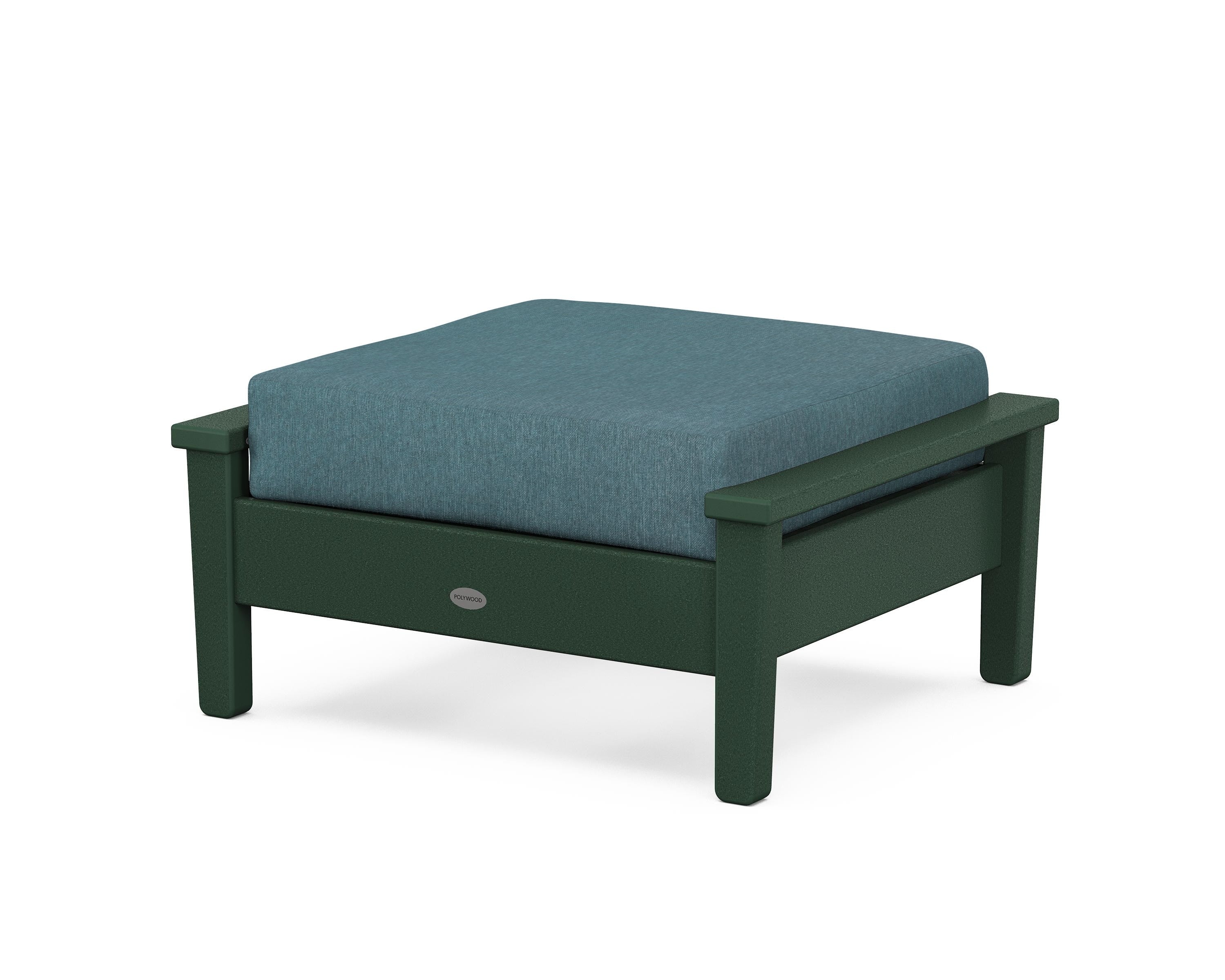 POLYWOOD® Prescott Deep Seating Ottoman in Green / Ocean Teal