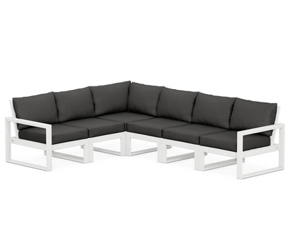 POLYWOOD® EDGE 6-Piece Modular Deep Seating Set in White / Spectrum Carbon