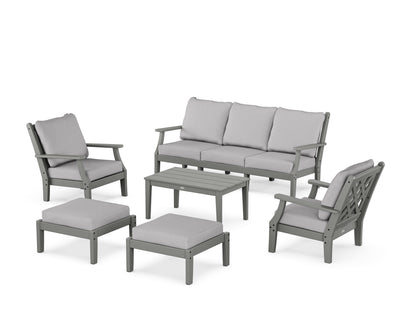 Country Living Wovendale 6-Piece Lounge Sofa Set in Slate Grey / Granite