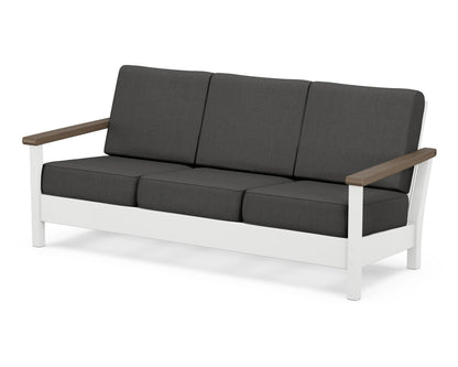 POLYWOOD® Harbour Deep Seating Sofa in White / Kona / Spectrum Carbon