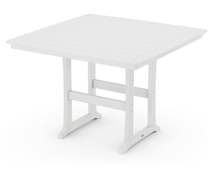 POLYWOOD® Nautical Trestle 59" Bar Table in White