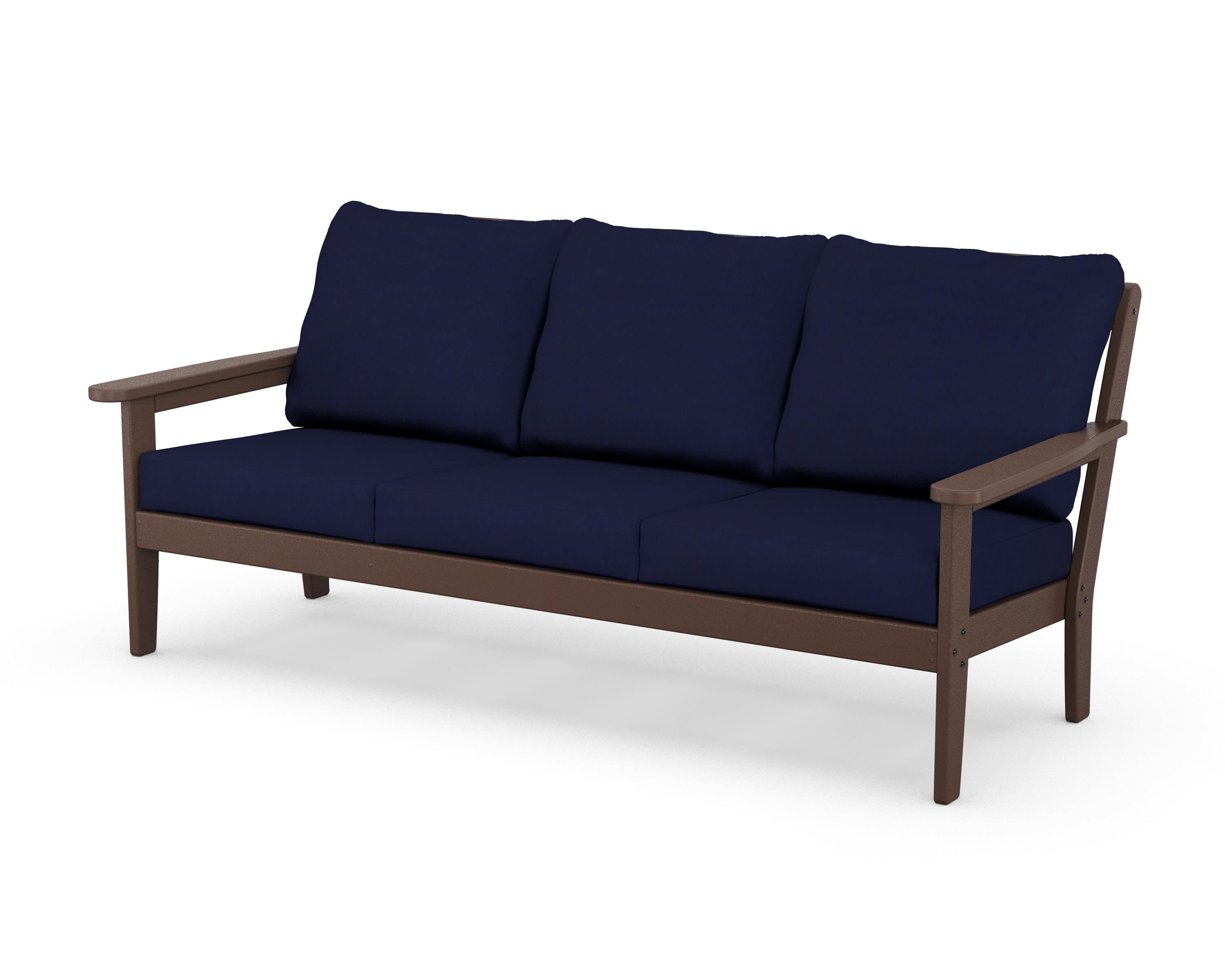 Country Living Cottage Deep Seating Sofa in Mahogany / Navy