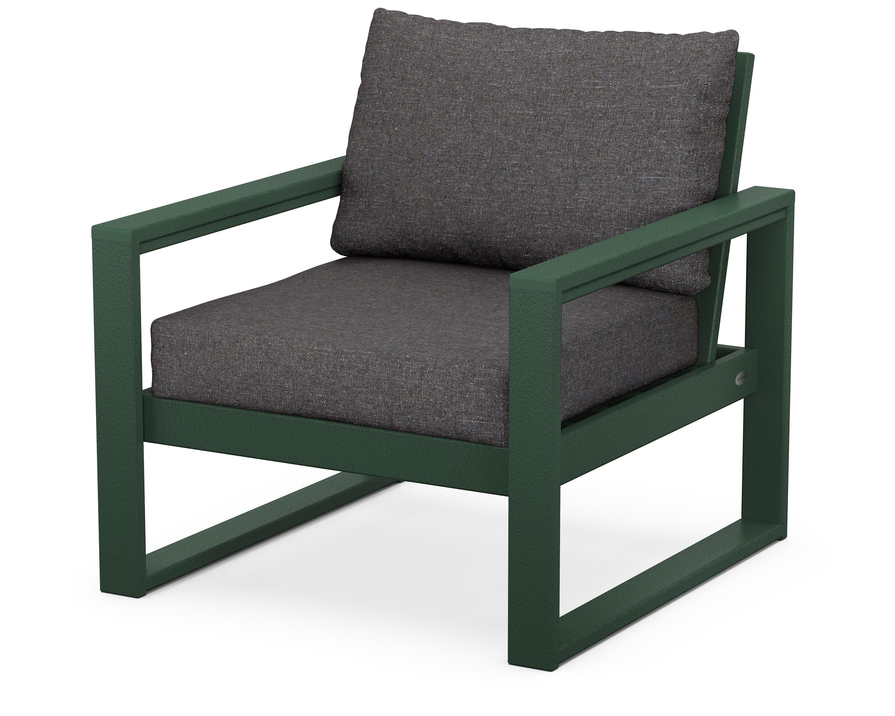 POLYWOOD® EDGE Club Chair in Green / Ash Charcoal