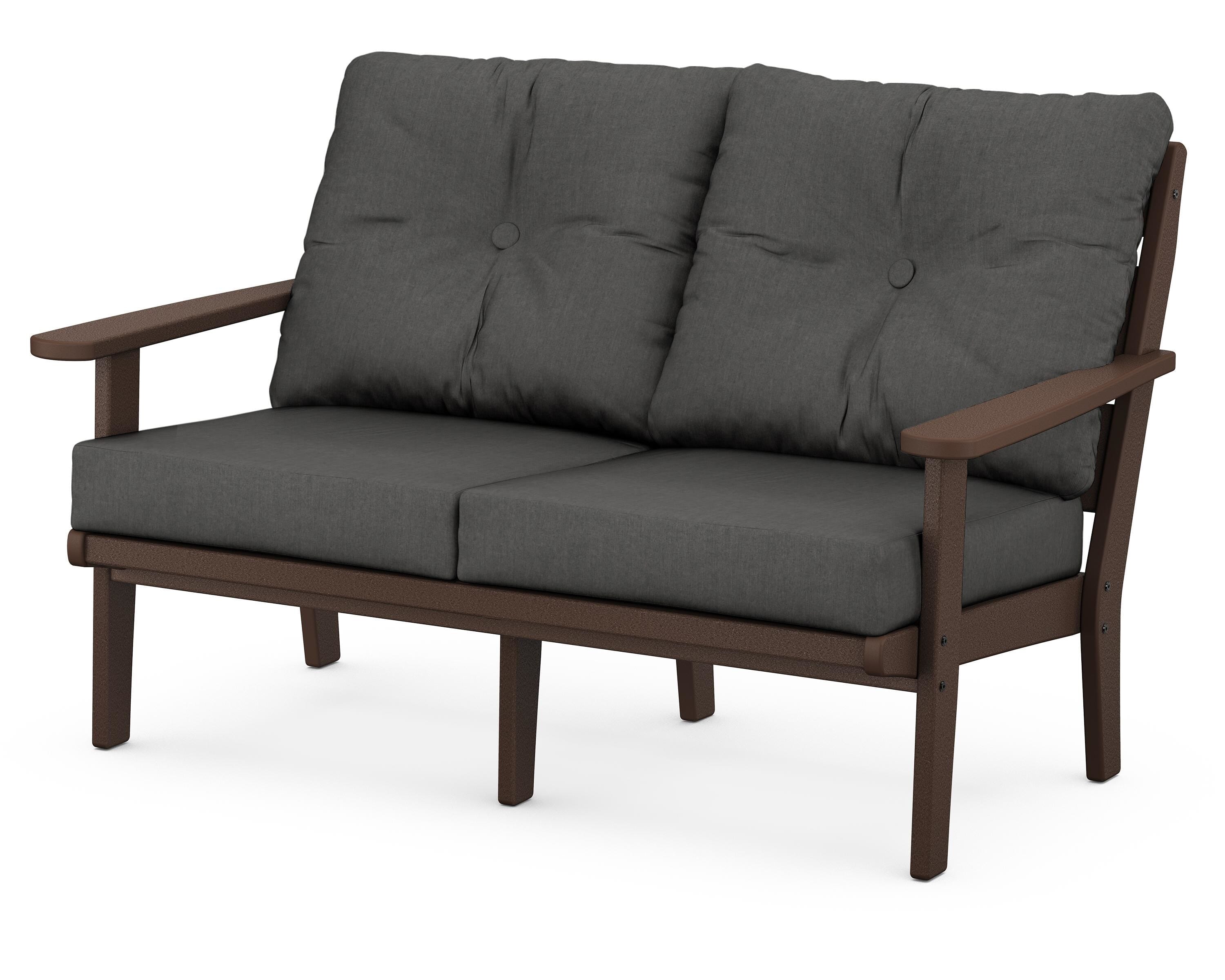 POLYWOOD® Lakeside Deep Seating Loveseat in Mahogany / Spectrum Carbon