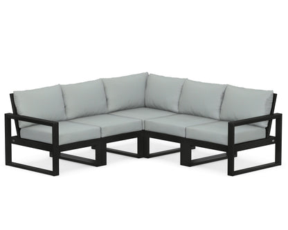 POLYWOOD® EDGE 5-Piece Modular Deep Seating Set in Black / Spa