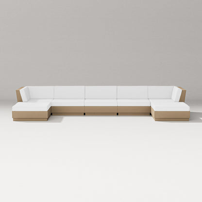 PW Designer Series Elevate 7-Piece Double Chaise Sectional in Vintage Sahara / Natural