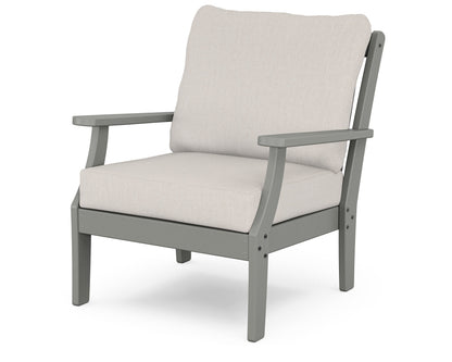 POLYWOOD® Braxton Deep Seating Chair in Slate Grey / Cast Ash
