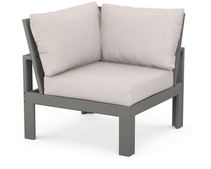 Unbranded Modular Corner Chair in Slate Grey / Dune Burlap