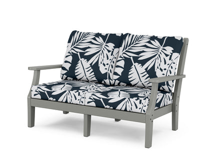 Country Living Wovendale Deep Seating Loveseat in Slate Grey / Leaf Marine Indigo