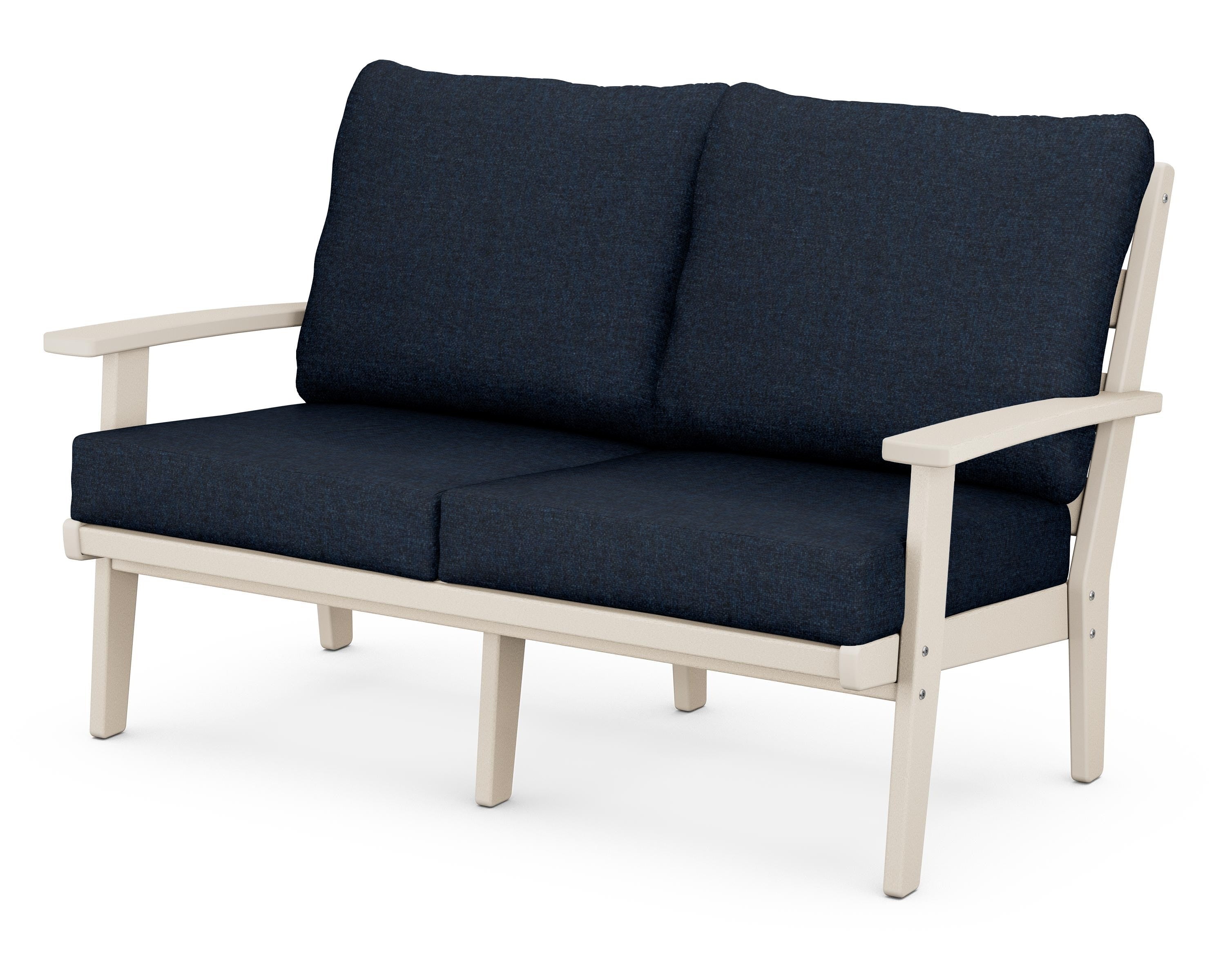 POLYWOOD® Grant Park Deep Seating Loveseat in Sand / Marine Indigo