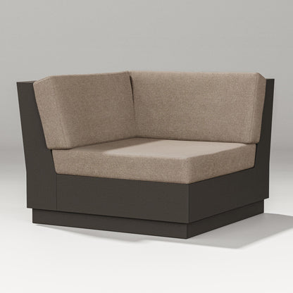 PW Designer Series Elevate Modular Corner Chair in Vintage Coffee / Spiced Burlap