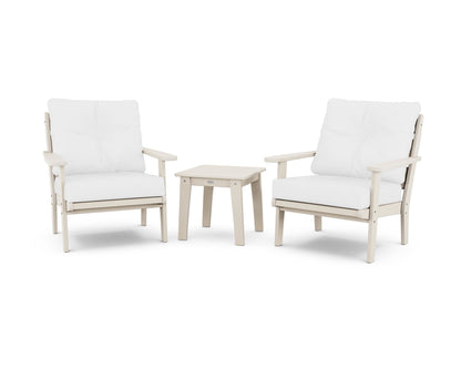 POLYWOOD® Lakeside 3-Piece Deep Seating Chair Set in Sand / Natural