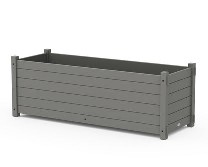 POLYWOOD® Nautical Large Rectangle Triple Planter Box in Slate Grey