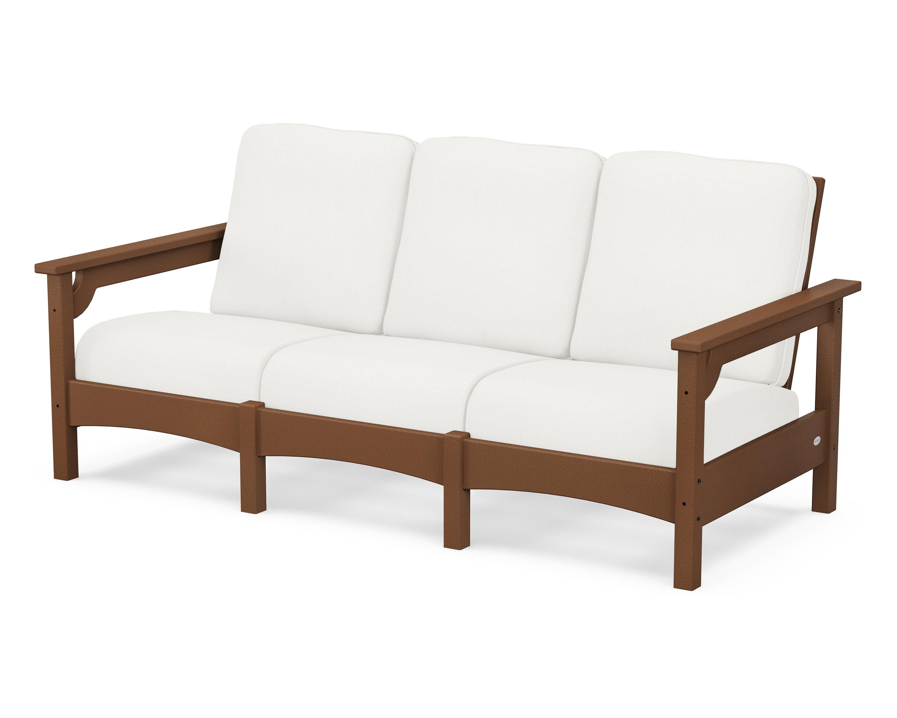 POLYWOOD® Club Sofa in Teak / Natural Linen