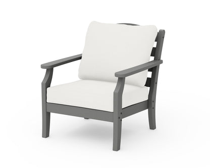 Draper James™ by  POLYWOOD® Savannah Deep Seating Chair in Slate Grey / Natural Linen