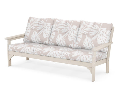 POLYWOOD® Vineyard Deep Seating Sofa in Sand / Leaf Dune Burlap