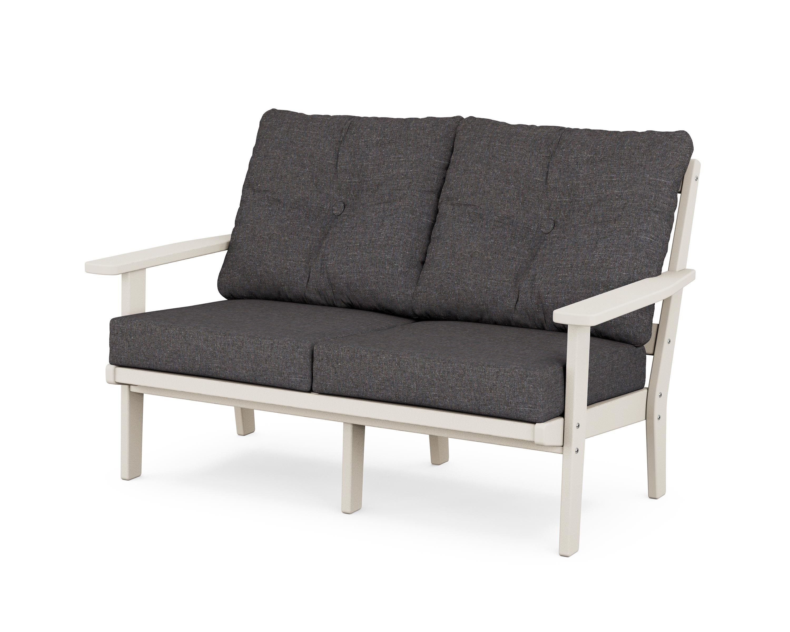 POLYWOOD® Prairie Deep Seating Loveseat in Sand / Ash Charcoal
