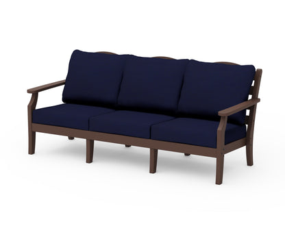 Draper James™ by  POLYWOOD® Savannah Deep Seating Sofa in Mahogany / Navy