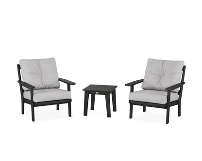 POLYWOOD® Prairie 3-Piece Deep Seating Set in Black / Granite