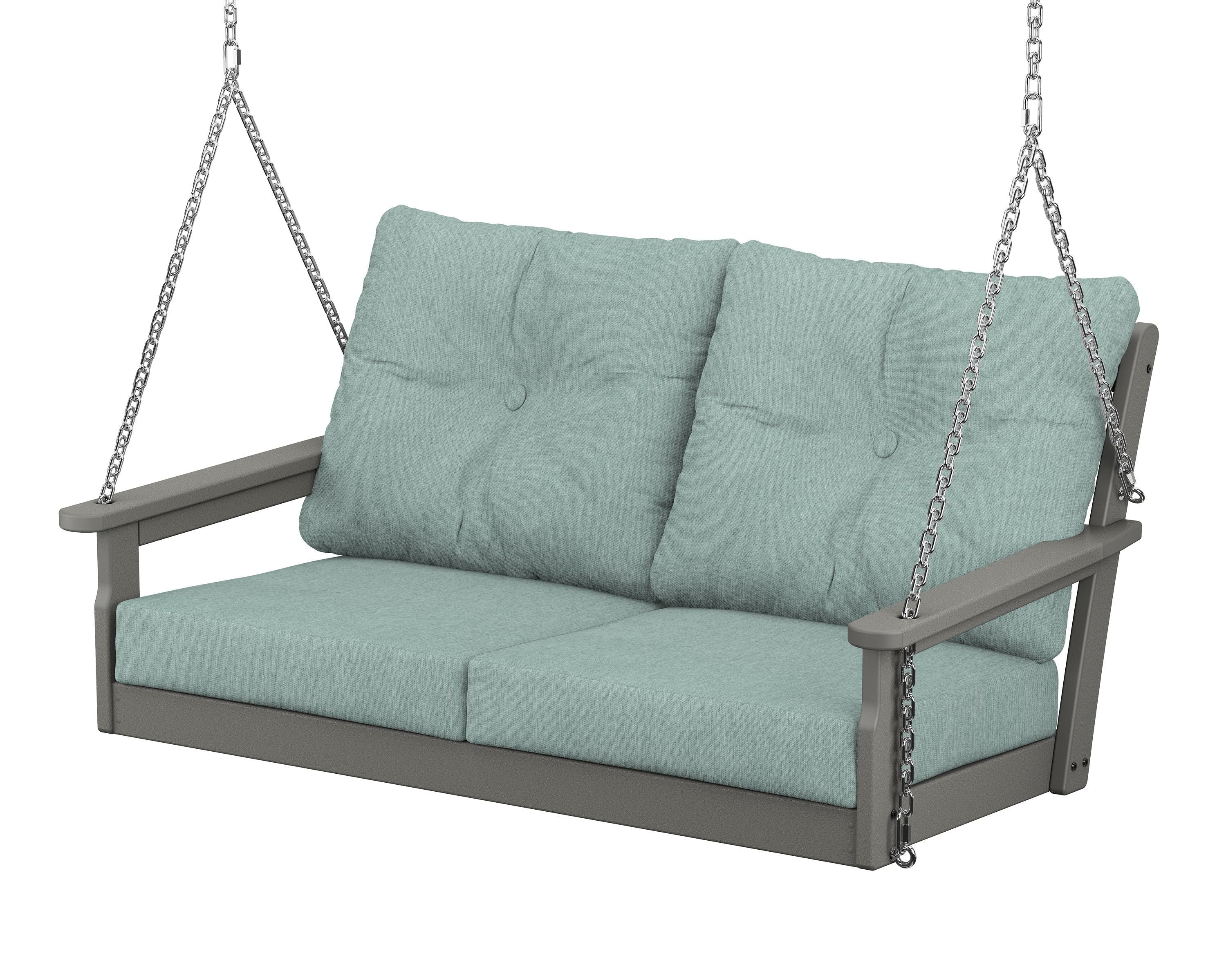 POLYWOOD® Vineyard Deep Seating Swing in Slate Grey / Glacier Spa