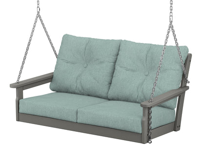 POLYWOOD® Vineyard Deep Seating Swing in Slate Grey / Glacier Spa