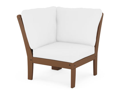 POLYWOOD® Braxton Modular Corner Chair in Teak / Natural