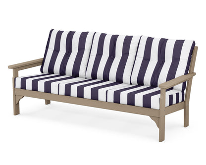 POLYWOOD® Vineyard Deep Seating Sofa in Vintage Sahara / Cabana Stripe Navy