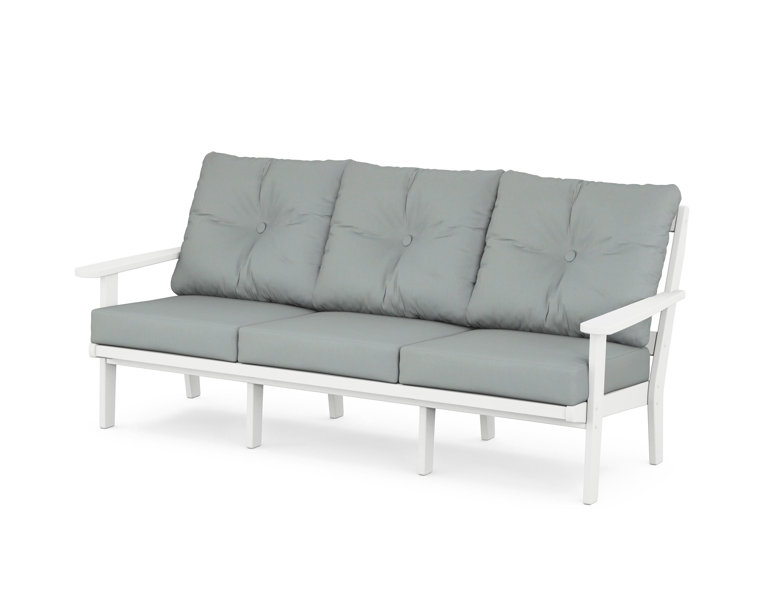 POLYWOOD® Mission Deep Seating Sofa in White / Spa