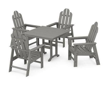 POLYWOOD® Long Island 5-Piece Farmhouse Dining Set in Slate Grey