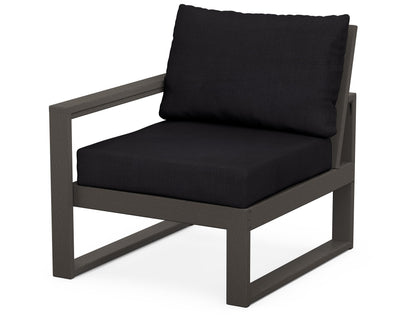 POLYWOOD® EDGE Modular Left Arm Chair in Vintage Coffee / Midnight Linen