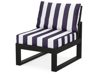 Unbranded Modular Armless Chair in Black / Cabana Stripe Navy