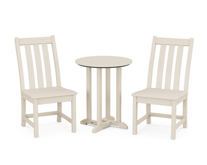 POLYWOOD® Vineyard Side Chair 3-Piece Round Bistro Dining Set in Sand