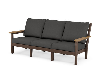 POLYWOOD® Chippendale Deep Seating Sofa in Mahogany / Natural / Spectrum Carbon