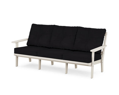 POLYWOOD® Prairie Deep Seating Sofa in Sand / Midnight Linen