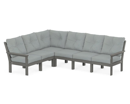 POLYWOOD® Vineyard 6-Piece Sectional in Slate Grey / Spa