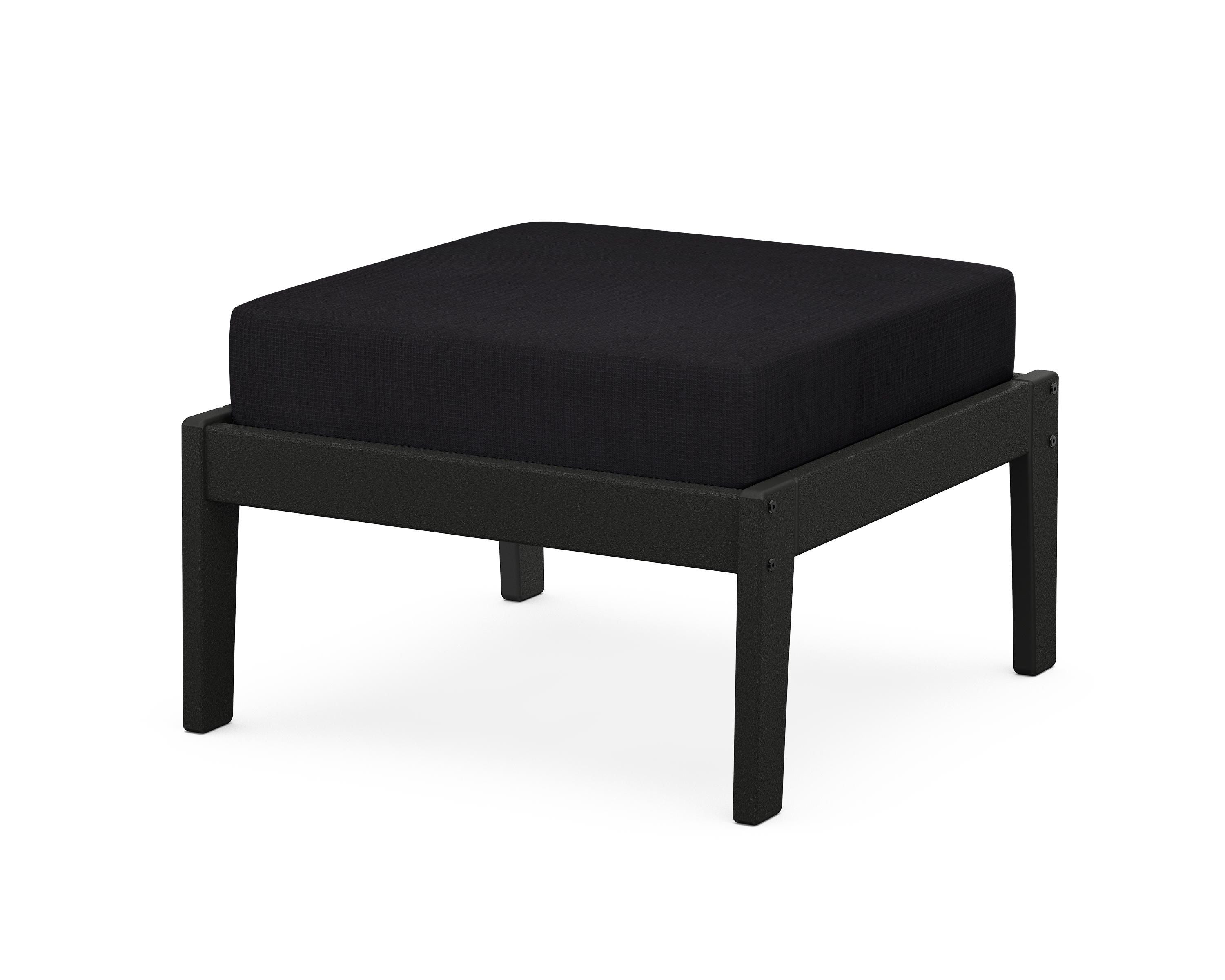 Unbranded Deep Seating Ottoman in Black / Midnight Linen