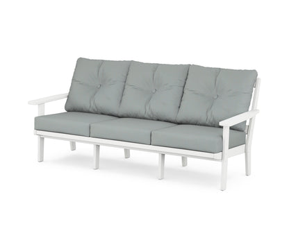 POLYWOOD® Oxford Deep Seating Sofa in White / Spa