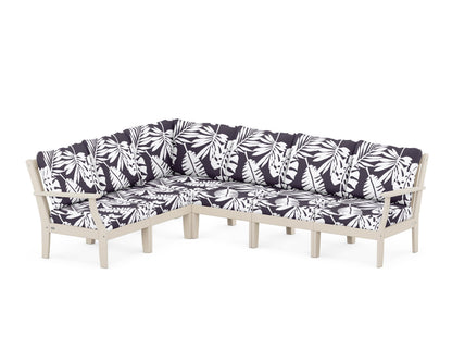 POLYWOOD® Braxton Modular 6-Piece Deep Seating Set in Sand / Leaf Navy