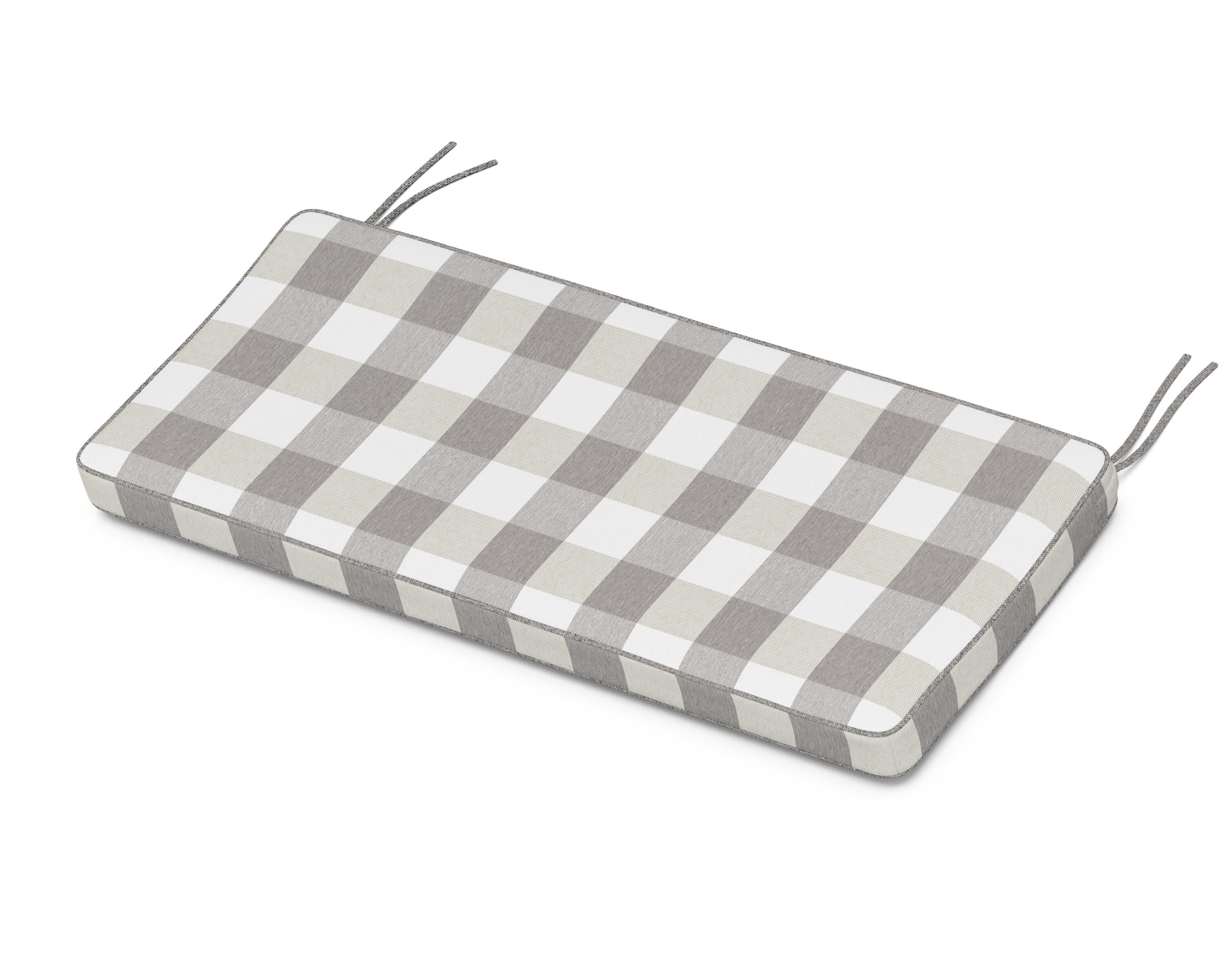 Martha Stewart by POLYWOOD® Chinoiserie Bench Seat Cushion in Buffalo Plaid Grey Mist
