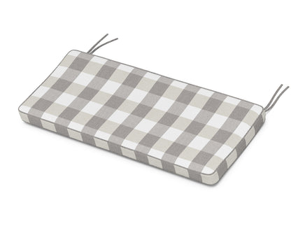 Martha Stewart by POLYWOOD® Chinoiserie Bench Seat Cushion in Buffalo Plaid Grey Mist