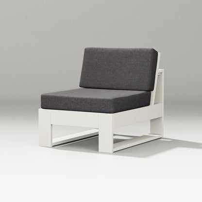 PW Designer Series Latitude Modular Armless Chair in Vintage White / Ash Charcoal