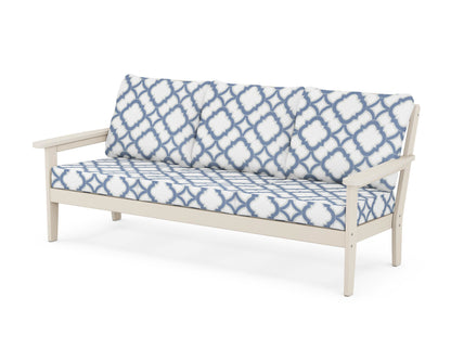 Country Living Cottage Deep Seating Sofa in Sand / Trellis Sky Blue