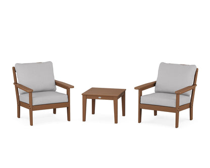 Country Living Cottage 3-Piece Deep Seating Set in Teak / Granite