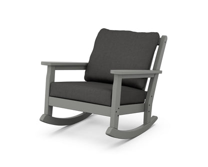 POLYWOOD® Chippendale Deep Seating Rocking Chair in Slate Grey / Spectrum Carbon
