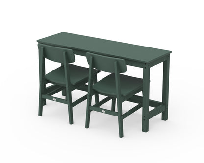 POLYWOOD® Modern Studio Urban Chair 3-Piece Balcony Set in Green