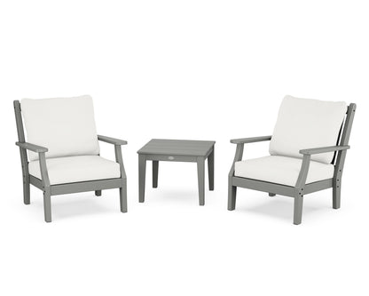 Country Living Wovendale 3-Piece Deep Seating Set in Slate Grey / Natural Linen