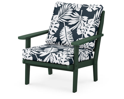 POLYWOOD® Lakeside Deep Seating Chair in Green / Leaf Marine Indigo